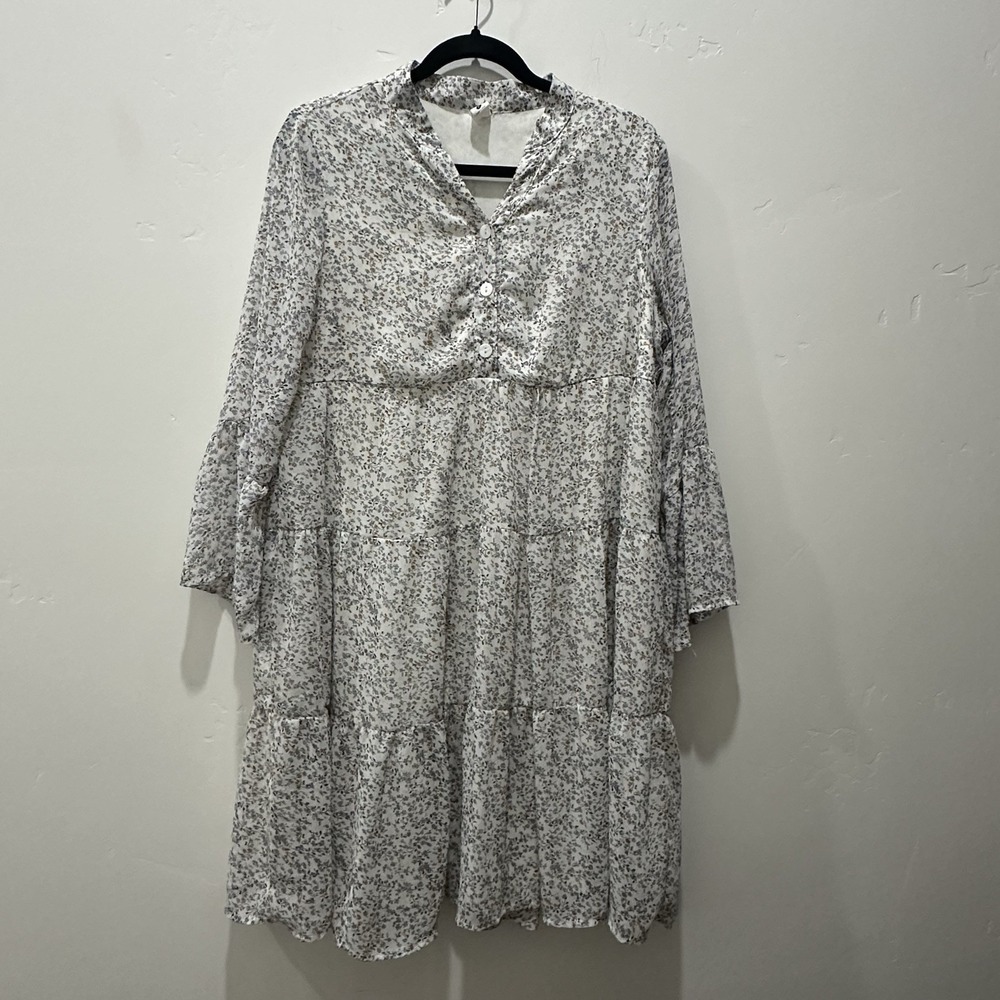 Mimi & Daphne Flowy Summer Dress Size Large Sundress Knee‎ Length